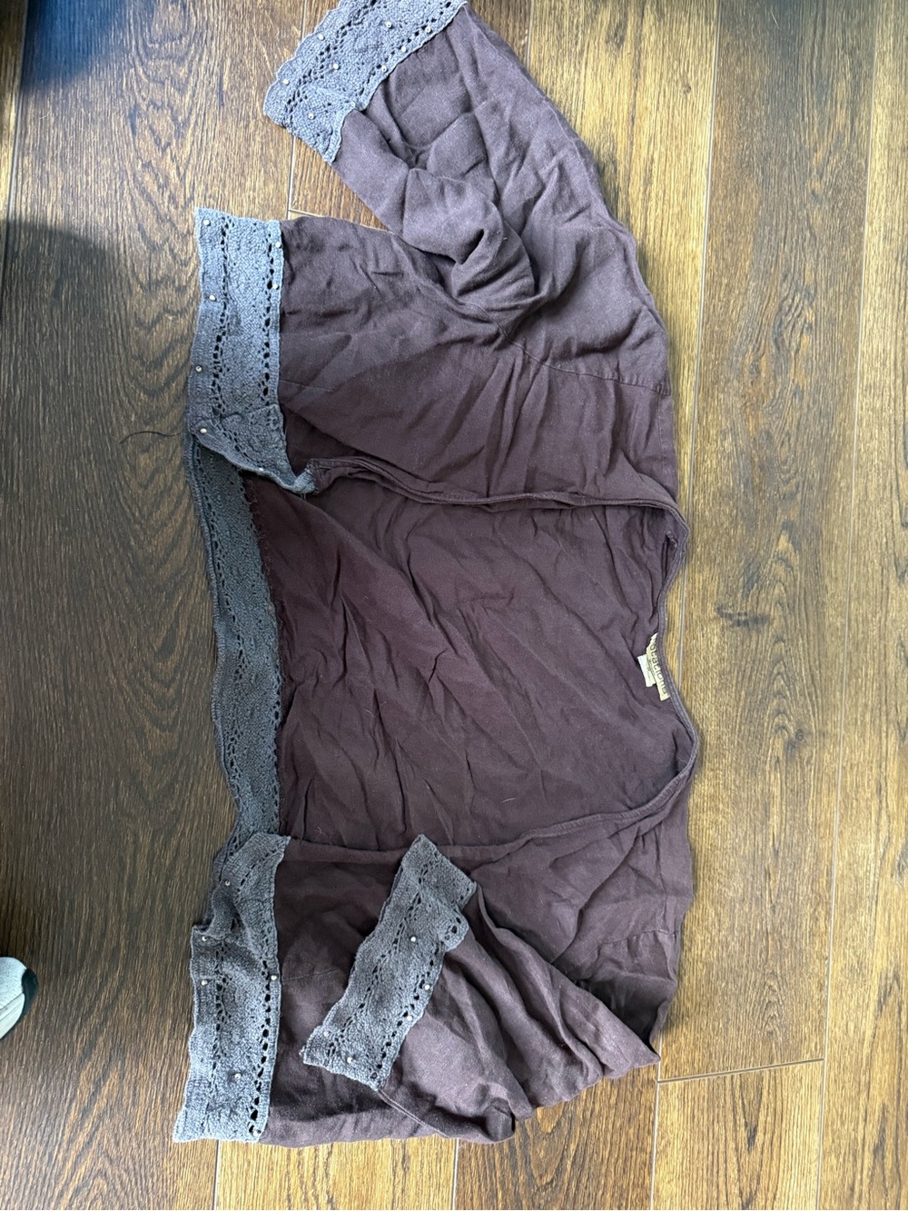 Notations Plum Blouse with Lace Accent
